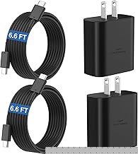 45W Super Fast Charger USB C Android Phone Type C Charger Fast Charging Block with 6.6FT Cord for Samsung Galaxy S26/S26 Ultra/S26+/S25 Ultra/S25/S24 Ultra/S24/S23 Ultra/S22/S21/S20/Note 10, Black