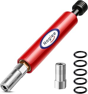 Grease Fitting Cleaning Tool with Replacement Tip and Spare O-Rings, Unclog Stubborn Zerk Fittings and Flush Out Old Dried Grease with Hydraulic Pressure for Pins, Shafts, Bushings and Joints