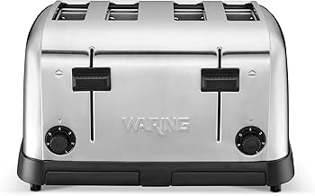 Waring Commercial 4-Slot Toaster, Professional Light-Duty Pop-Up Bread Toaster, with Defrost Function for Commercial Kitchens, 120V WCT708