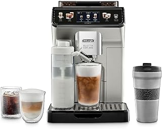 Eletta Explore Espresso Machine with Cold Brew, Hot & Cold Milk Frother - 50+ Recipes, Built in Grinder, Smartphone Compatible with Bean Adapt Technology for Ideal Extraction, 3.8 Pounds