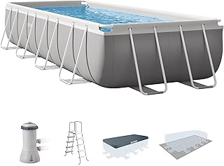INTEX 26791EH Prism Frame Premium Rectangular Above Ground Swimming Pool Set: 16ft x 8ft x 42in – Complete Set Includes 1000 GPH Cartridge Filter Pump