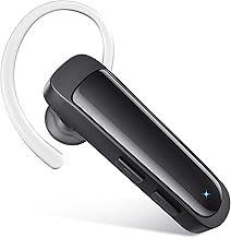 Bluetooth Headset Wireless Earpiece HD Hands Free Headphones with Microphone Lightweight Single Ear Earphones with Mute for iPhone Samsung Android Cell Phone PC Laptop TV Work Office Driving Business