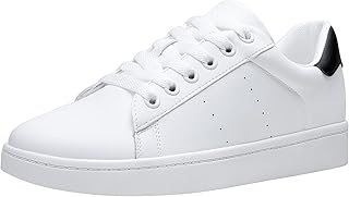 Women's Casual Fashion Sneakers Memory Foam Cute Tennis Shoes Low Top Lace Up Comfortable Walking Footwear for Everyday Work Travel 8002