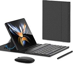 for Samsung Galaxy Z Fold 7 6 5 Keyboard and Mouse, Portable Mini 7.9 inch Bluetooth Keyboard with Leather Case and Capacitive Pen, 4 in 1 Travel Set for Z Trifold fold7 Accessories