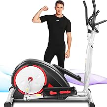 ANCHEER Elliptical Exercise Machine, Elliptical Trainer for Home Gym, Exercise Equipment 500Lbs Max Weight, Ultra-Silent Elliptical Machine with Pulse Rate Grips, LCD