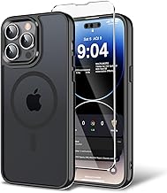 Magnetic Case for iPhone 11 Pro Max with Screen Protector, [Compatible with Magsafe] Ultra Slim Translucent Matte Shockproof Protection Phone Cover-Black
