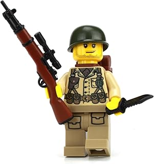 1.6 Inches Tall WW2 US Army Soldier Custom Minifigure | Genuine Military Minifig | Printed in The USA | World WAR 2 | | Great Gift for Ages 8+ to Adult AFOL