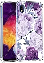 FollmeAir for Samsung Galaxy A10E case, Slim Flexible TPU for Girls Women Airbag Bumper Shock Absorption Rubber Soft Silicone Case Cover Fit for Samsung Galaxy A10E (Purple Flower)
