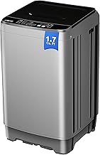 1.7 Cu.ft Portable Washing Machine - Ultra-Quiet Full-Automatic Compact Washer with Quick Washer 10 Wash Cycles w/ 8 Water Levels - Transparent Lid Top Load for Apartment & RV, Dorm