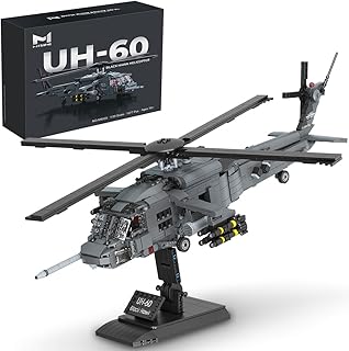 M8039 1:35 UH-60 Black Hawk Helicopter Building Blocks Set, Military Armed Helicopter Bricks Model Kit for Adults, Collectible Display Toy, Realistic Details, The Collector's Gift,1377 Pieces