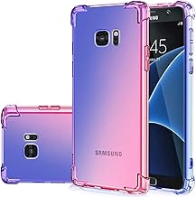 Case for Samsung S7 Edge, Galaxy S7 Edge Cute Case Girls Women, Gradient Slim Anti Scratch Soft Clear TPU Phone Case Cover Shockproof Case for Samsung Galaxy S7 Edge (Blue/Pink)