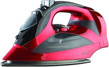 Brentwood MPI-59R Steam Iron with Retractable Cord,Non-Stick,Red