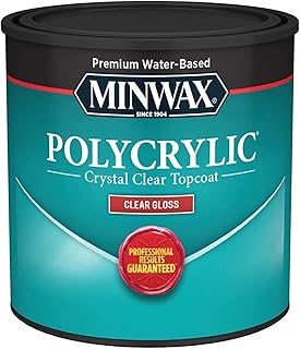 1/2 pt Minwax 25555 Clear Polycrylic Water-Based Protective Finish Gloss