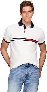 Men's Short Sleeve Cotton Pique Flag Graphic Polo Shirt in Custom Fit