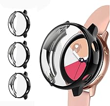 3 Pack Case Compatible with Samsung Galaxy Watch Active Screen Protector 40mm, NAHAI TPU Slim Plated Scractch-Resist All Around Bumper Shell, Black/Black/Black