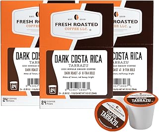 Dark Costa Rica Tarrazu K-Cup Pods for Keurig Brewers, Med-Dark Roast, Kosher, 24 Count (Pack of 3)