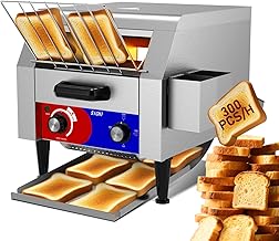 Commercial Conveyor Toaster w/ 2 Slice Wide Slot, 300 Slice/hour Commercial Toaster w/ 10.1’’ Wide and 3‘’ Opening, Industrial Kitchen Cooking bagel w/Stainless Steel and Heavy Duty