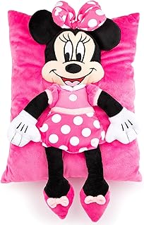 Jay Franco Disney Minnie Mouse Kids 3D Snuggle Pillow, 15 x 11 Inches - Super Soft Polyester Microfiber Plush Stuffed Animal, Gift for Kids, Pink (Official Disney Licensed Product)