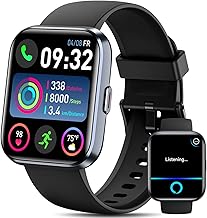 Smart Watch for Men, Mens Smart Watches for Android/iPhone/Samsung, Make/Answer Call & Alexa, Smartwatch with Heart Rate/Sleep/SpO2/Stress Monitor, 100+ Sport Modes Waterproof Fitness Tracker-Black