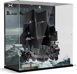 Premium Acrylic Display Case Compatible with Lego Icons Captain Jack Sparrow's Pirate Ship, Clear Dustproof Storage Box for Lego Black Pearl 10365 Set(Model not Included)
