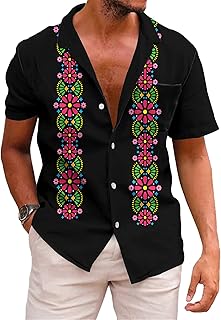Mexico Shirt for Men Funny Beach Shirts Hawaiian Button Down Short Sleeve