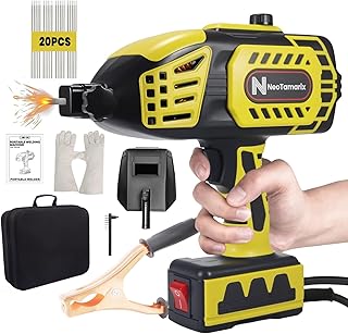 Handheld Welder Machine 110V, NeoTamarix 20-150A IGBT Inverter Portable Welder Gun with 5 Variable Current Adjustment & 20PCS Rods, Portable ARC Welding Gun Fits for 1/16"-1/8" Rods
