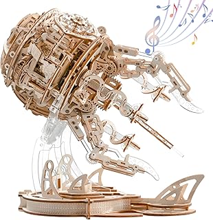 3D Wooden Puzzles for Adults, 3D Puzzle Model Aurora Jellyfish Toys Building Kits, DIY Wood Crafts Cool Toy Hobbies for Men Women, Creative Assembly Gifts