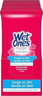 Wet Ones Antibacterial Hand Wipes, Fresh Scent, 20 Wipes (Pack of 10)