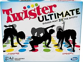 Hasbro Gaming Twister Ultimate: Bigger Mat, More Colored Spots, Family, Kids Party Game Age 6+; Compatible with Alexa (Amazon Exclusive)