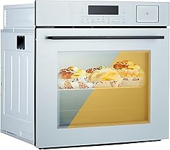 24" Single Wall Oven, Built-in Ovens with Steam and Air Fry Function, 5 Automatic Recipes, 3000W, 240V, 2.5 CF Convection Electric Oven, Stainless Steel, Touch Control, Timer, Safety Lock