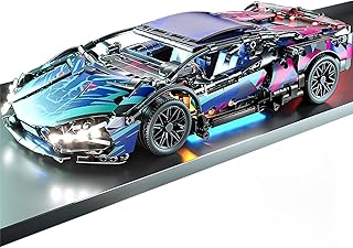 Sport Car Building Block Sets for Adults,Technical Race Car with LED Lights Collectible 1:14 MOC Model Engineering Toys Gifts for Boys Boyfriends Men Teens Age 8+ 8-12, 8-14,12 13 14