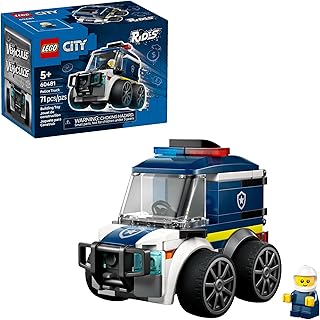 City Rides – Police Truck Building Toy for Kids - Pretend Play Set for Boys & Girls, Ages 5+ - with Police Officer Junior Minifigure - Gift Idea for Birthdays - 60481