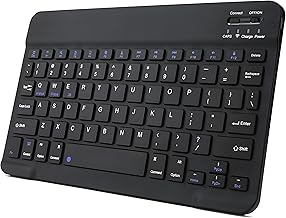 Bluetooth Keyboard for iPad, Rechargeable Slim Portable Wireless Keyboard for iPad Tablets, Compatible for All iOS/Windows/Android System Devices-Black