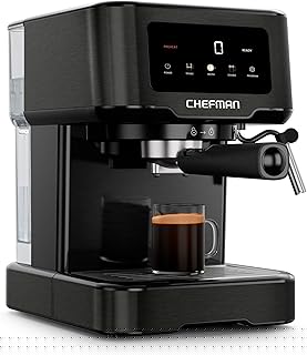 CraftBrew Espresso Machine, 15-Bar Pump Digital Espresso Maker w/Steam Wand for Latte & Cappuccino, Compact Espresso Coffee Machine w/ 1.5L Removable Water Reservoir - Stainless Black