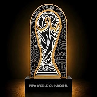 FIFA World Cup 2026 Trophy Night Light, Official Licensed LED Trophy Lamp Replica, Premium Soccer Fan Collectible Gift, USB White Light Bedroom Game Room Decor Celebrate
