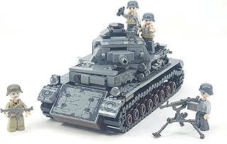 WWII German Panzer IV Historical Military Brick Building Blocks Set, 596 Pieces, 1:39 Scale, Rotating Turret, Adjustable Cannon Barrel, Compatible with Major Brands, GJ-GPIV