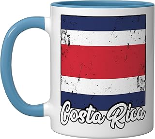 Costa Rica Flag Ceramic Mug, Blue/White
