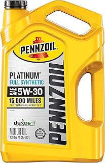 Pennzoil Platinum Full Synthetic 5W-30 Motor Oil, 5 Quart