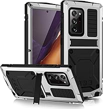 CHENXI for Samsung Galaxy Note 20 Ultra Case, Aluminum Metal Gorilla Glass Waterproof Shockproof Military Heavy Duty Sturdy Protector Cover Hard Case for Samsung Galaxy Note 20 Ultra (Silver)