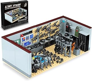 Army Military Base Building Blocks Set Toy, with 6 Police Figures and Swat TeamWeapons Pack,Compatible with Lego Armory Battle Brick,Suitable for Adults and Children Aged 6+