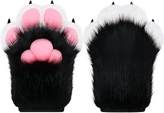 Cosplay Fursuit Paw Gloves Furry Claw Gloves Built-in Whistle Decompression Toys Costume Party Accessories for Adult