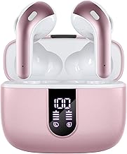 Bluetooth Headphones True Wireless Earbuds 60H Playback LED Power Display Earphones with Wireless Charging Case IPX5 Waterproof in-Ear Ear buds with Mic for TV Smart Phone Laptop Computer Sports