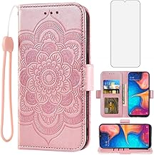 Asuwish Compatible with Samsung Galaxy A10e Wallet Case and Tempered Glass Screen Protector Leather Flip Cover Credit Card Holder Cell Phone Cases for Glaxay A 10e Gaxaly 10ae S102DL Women Rose Gold