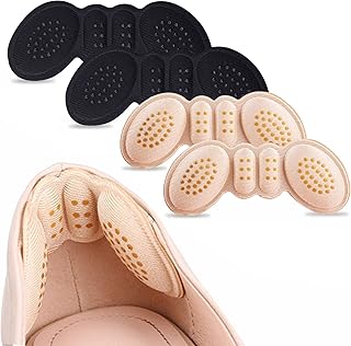 Heel Pads for Shoes that are Too Big: Non-Slip Heel Grips Women's Shoes (4 Pairs) - Cushioned Inserts Prevent Blisters - Fits Men & Women