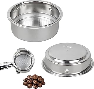 2 Pck 51mm Dual Wall Pressurized Filter Basket - Compatible with Gevi/CASABREWS/CAPRESSO Espresso Machines,1 and 2 Cups Capacity for Home Baristas (Single & Double Cup)