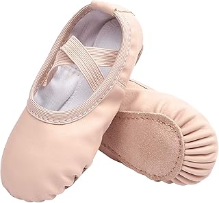 Ballet Shoes for Girls Boys Close-Fit PU Professional Dance Slippers for Toddler/Little Kid/Big Kid