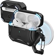 for AirPods Pro 2 Case, Compatible with Airpods Pro Case 2nd / 1st Generation (2023/2022/2019), Compatible with MagSafe, Powerful Drop Protection, Magnetic Lid, Black