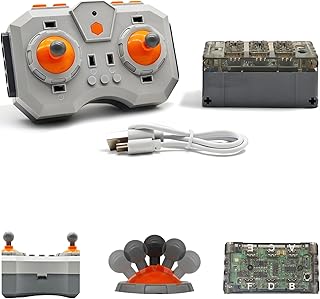 Power Functions RC Kit, 6-Channel Input Ports Adjust Speed Remote Control & Lithium Battery Box, Both Rechargeable, Programmable, MOC, for Technic Building Block Accessories, Adult