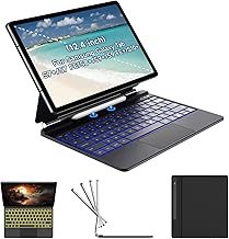 (NOT for 14.6" Ultra Keyboard Case Just for 12.4" Samsung Tab S9+/S10+/S8+/S9 FE+/S7+/S7 FE - Magnetic Floating, Precision Touchpad, 7 Backlit, S Pen Holder, Black