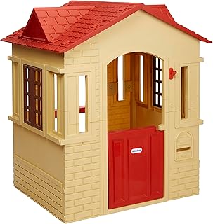 Little Tikes Cape Cottage Playhouse with Working Door, Windows, and Shutters - Tan, Toddlers Ages 2+ Years